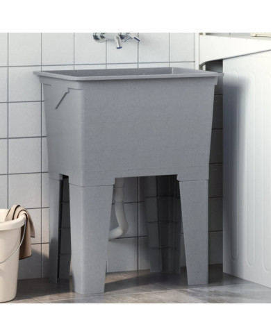 Bac à linge gris 59x41x75 cm résine | Mobilier & Déco