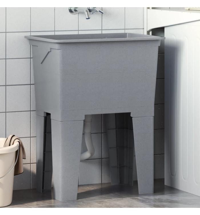Bac à linge gris 59x41x75 cm résine | Mobilier & Déco