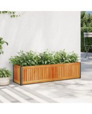 Jardinière 110x30x27,5 cm bois massif d'acacia et acier | Mobilier & Déco