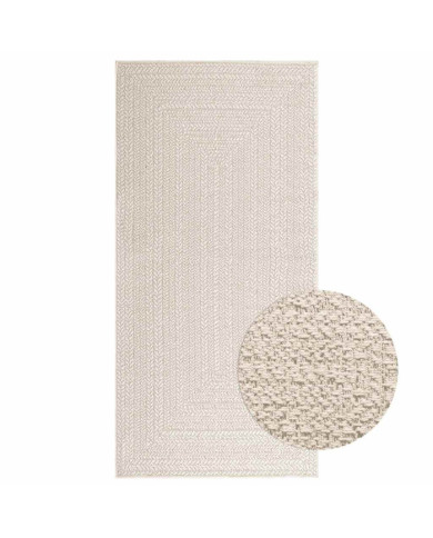 Tapis ZIZUR crème 100x200 cm aspect de jute intérieur extérieur | Mobilier & Déco