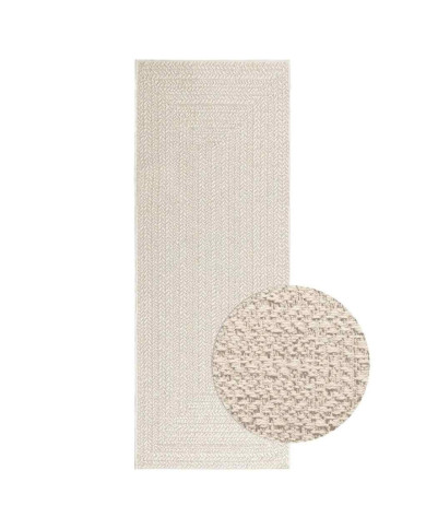 Tapis ZIZUR crème 80x200 cm aspect de jute intérieur extérieur | Mobilier & Déco