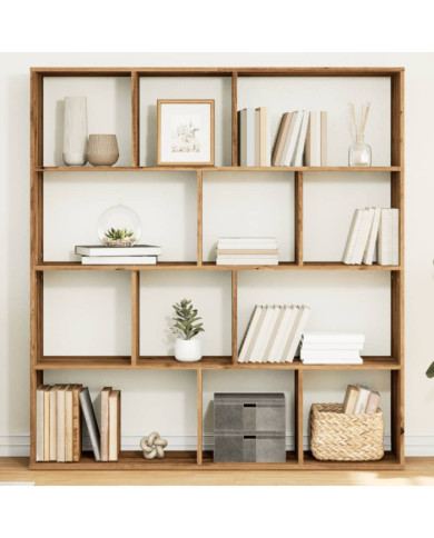 Bibliothèque chêne artisanal 132x29x141,5 cm bois d'ingénierie | Mobilier & Déco