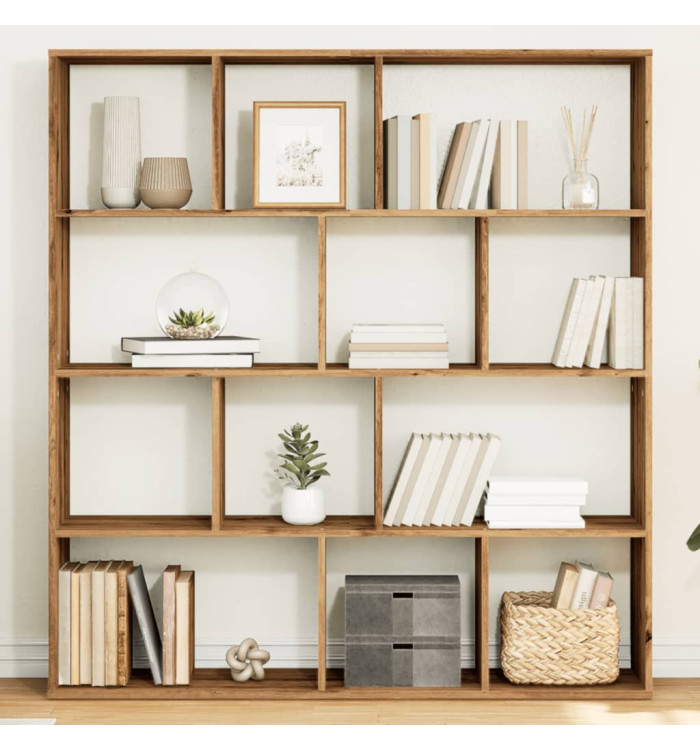 Bibliothèque chêne artisanal 132x29x141,5 cm bois d'ingénierie | Mobilier & Déco
