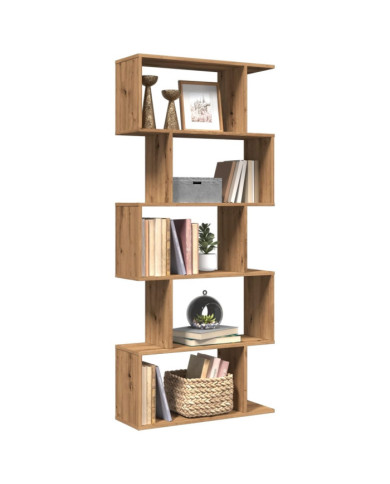 Étagère séparatrice de pièce à 5 niveaux chêne artisanal | Mobilier & Déco