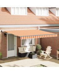 Store rétractable manuel jaune et orange 400x300 cm | Mobilier & Déco