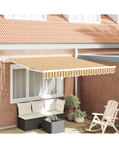 Auvent Rétractable Rayé Multicolore 350x250 cm | Mobilier & Déco