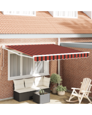 Store rétractable manuel orange et marron 350x250 cm | Mobilier & Déco