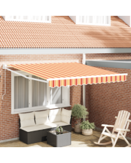 Store rétractable manuel jaune et orange 300x250 cm | Mobilier & Déco