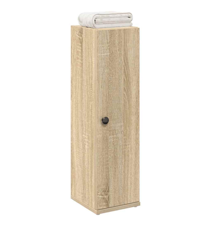 Meuble de salle de bain avec porte-rouleau chêne sonoma | Mobilier & Déco