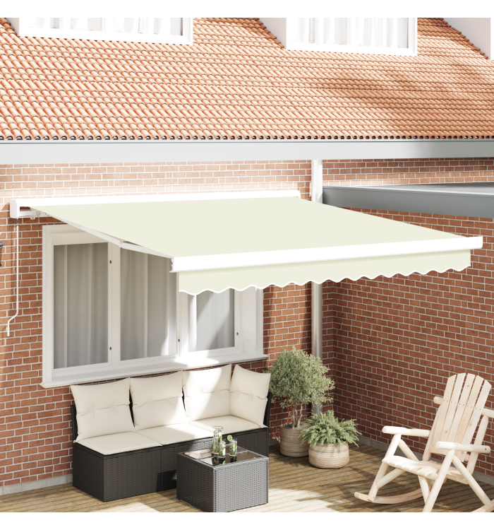 Store manuel rétractable crème 300x250 cm | Mobilier & Déco