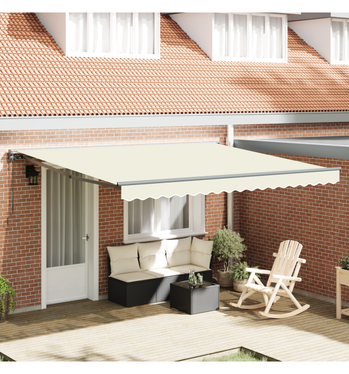 Auvent rétractable automatique crème 350x250 cm | Mobilier & Déco