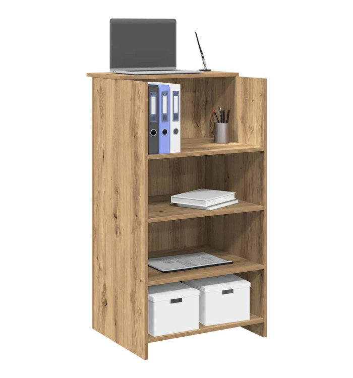 Bureau réception chêne artisanal 55x50x103,5 cm bois ingénierie | Mobilier & Déco