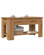 Table basse chêne artisanal 101x49x52 cm bois d'ingénierie | Mobilier & Déco