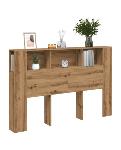 Armoire de tête de lit chêne artisanal 160x18,5x103,5 cm | Mobilier & Déco