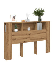 Armoire de tête de lit chêne artisanal 160x18,5x103,5 cm | Mobilier & Déco