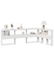 Tête de lit de bibliothèque en forme de L bois massif de pin | Mobilier & Déco