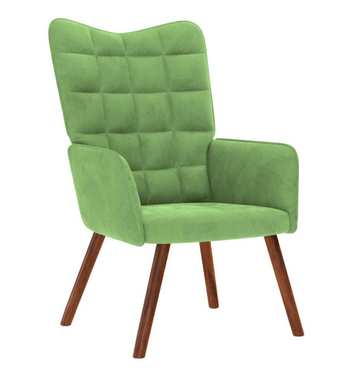 Chaise de relaxation Vert clair Velours | Mobilier & Déco