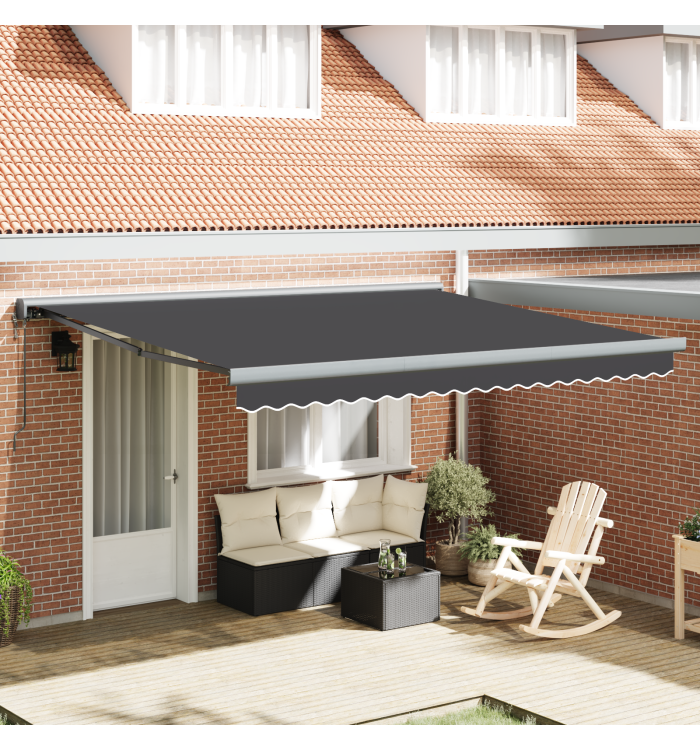 Auvent rétractable automatique anthracite 400x300 cm | Mobilier & Déco