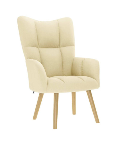 Chaise de relaxation Crème Tissu | Mobilier & Déco