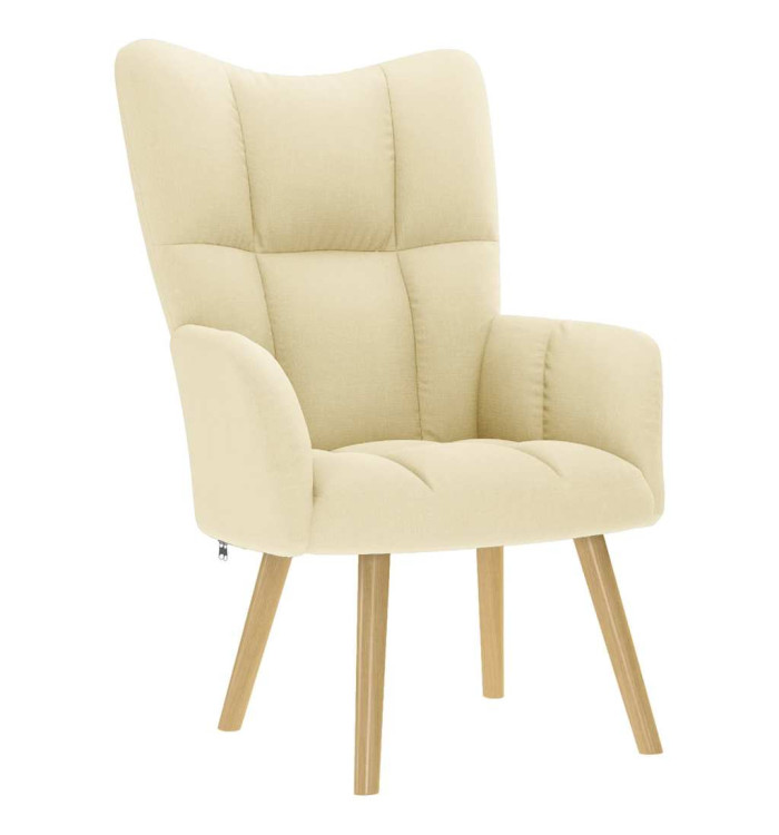 Chaise de relaxation Crème Tissu | Mobilier & Déco