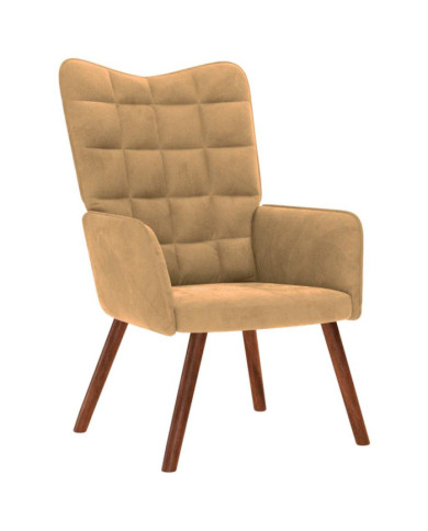 Chaise de relaxation Marron Velours | Mobilier & Déco