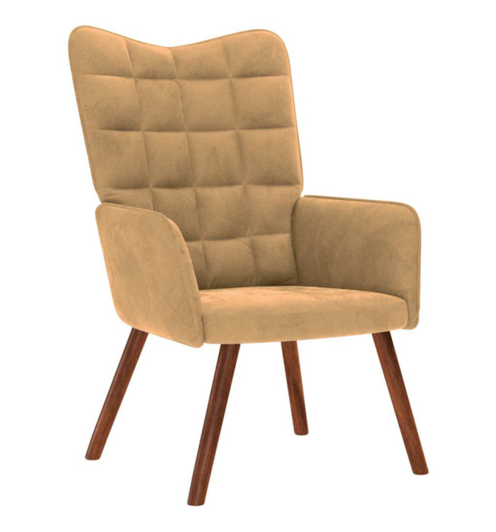 Chaise de relaxation Marron Velours | Mobilier & Déco