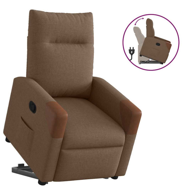 Fauteuil inclinable Marron Tissu | Mobilier & Déco