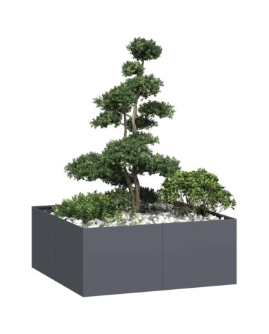Jardinière anthracite 100x100x40 cm acier | Mobilier & Déco