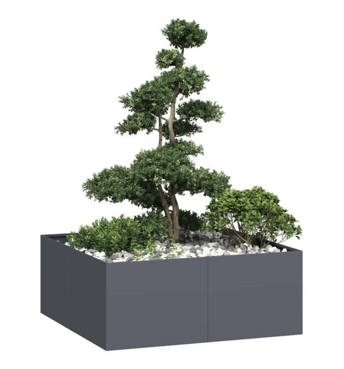 Jardinière anthracite 100x100x40 cm acier | Mobilier & Déco