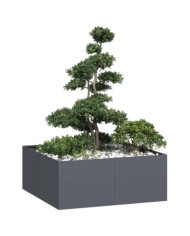 Jardinière anthracite 100x100x40 cm acier | Mobilier & Déco