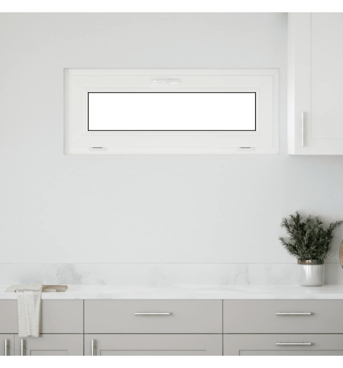 Fenêtre de sous-sol RISOR 100x40 cm inclinable 3 vitrages blanc | Mobilier & Déco