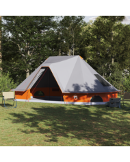 Tente familiale Tipi - Gris et Orange, 10 personnes, Étanche | Mobilier & Déco