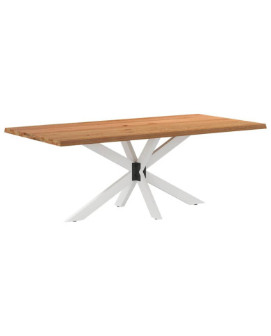 Table à manger bord naturel bois massif chêne rectangulaire | Mobilier & Déco