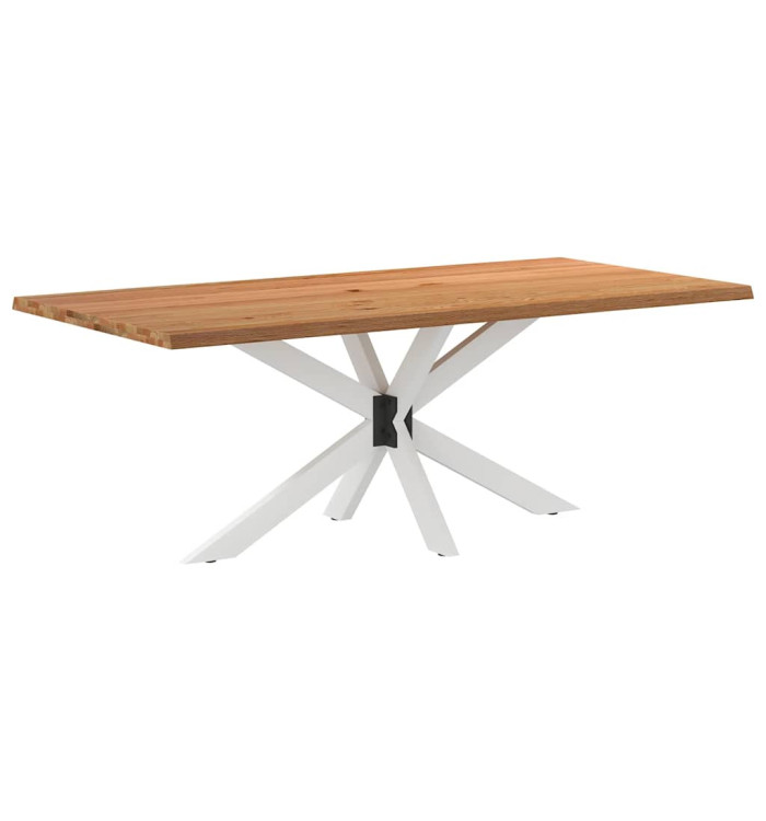 Table à manger bord naturel bois massif chêne rectangulaire | Mobilier & Déco