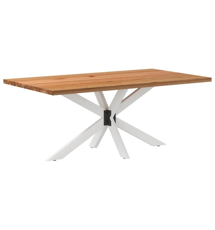 Table à manger marron clair bois de chêne massif rectangulaire | Mobilier & Déco