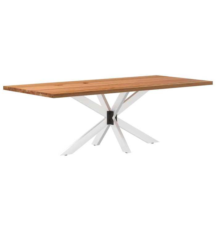 Table à manger marron clair bois de chêne massif rectangulaire | Mobilier & Déco