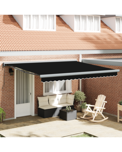 Auvent rétractable automatique noir 400x300 cm | Mobilier & Déco