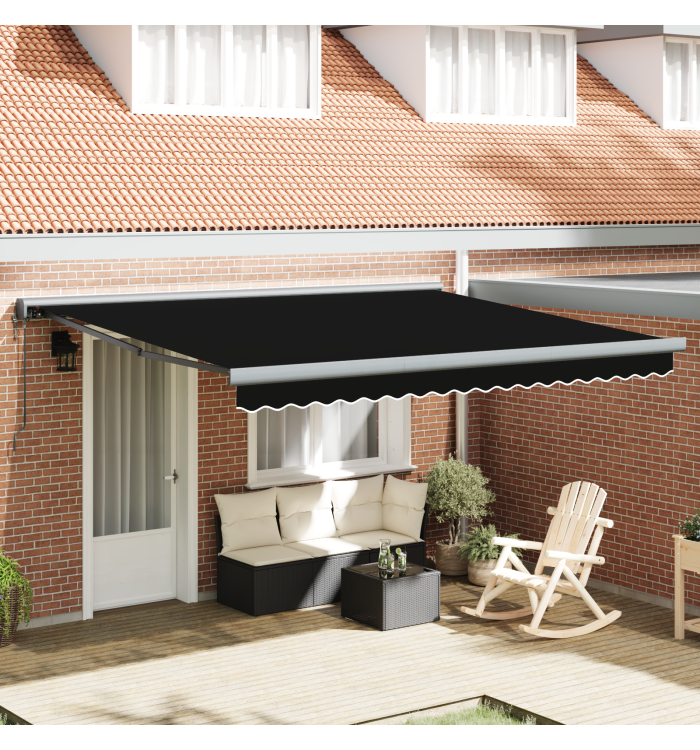Auvent rétractable automatique noir 400x300 cm | Mobilier & Déco