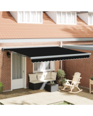 Auvent rétractable automatique noir 400x300 cm | Mobilier & Déco