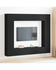 Ensemble de 8 meubles TV Chêne Noir en bois d'ingénierie | Mobilier & Déco