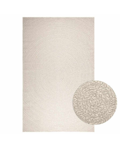 Tapis ZIZUR crème 200x290 cm aspect de jute intérieur extérieur | Mobilier & Déco