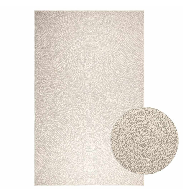 Tapis ZIZUR crème 200x290 cm aspect de jute intérieur extérieur | Mobilier & Déco