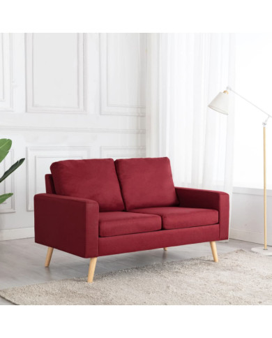 Canapé à 2 places Rouge bordeaux Tissu | Mobilier & Déco