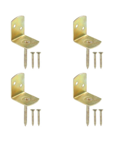 Supports de panneau de clôture 4 pcs Forme en L Métal galvanisé | Mobilier & Déco