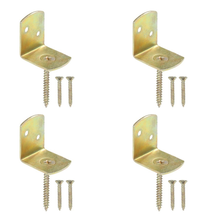 Supports de panneau de clôture 4 pcs Forme en L Métal galvanisé | Mobilier & Déco
