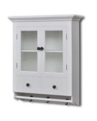 Placard mural de cuisine avec porte en verre Bois blanc | Mobilier & Déco