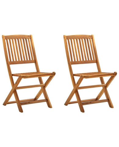 Chaises pliables d'extérieur lot de 2 Bois d'acacia solide | Mobilier & Déco