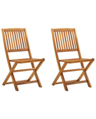 Chaises pliables d'extérieur lot de 2 Bois d'acacia solide | Mobilier & Déco