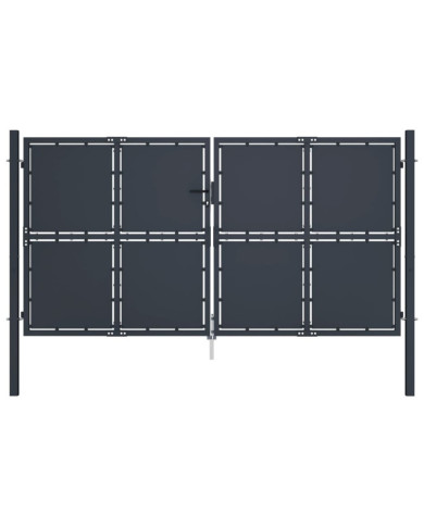 Portail de jardin Acier 300 x 200 cm Anthracite | Mobilier & Déco