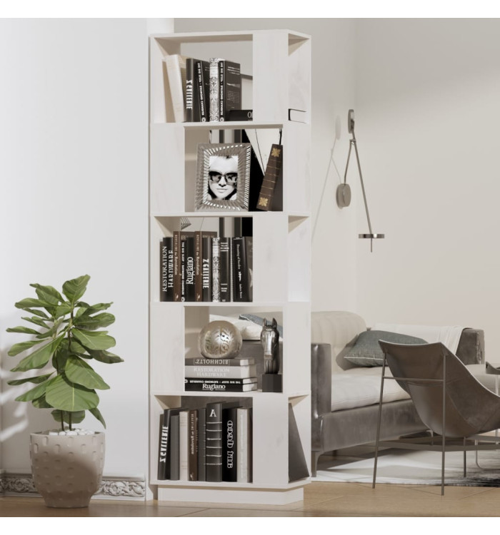 Bibliothèque/Séparateur de pièce Blanc 51x25x163,5cm Pin solide | Mobilier & Déco